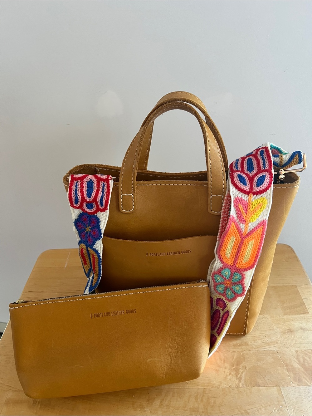 Sunflower Mini Zip Top Tote Bag from Portland Leather ๐ป - Picture 6 of 7